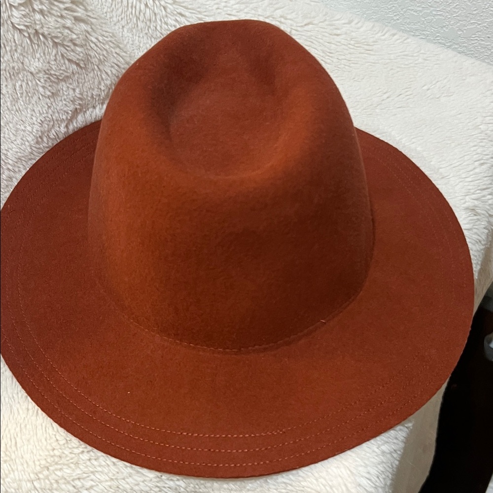 Chic Rust Fedora Hat - image 3
